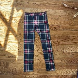 Red , gray/black,green, yellow, white tartan jcrew leggings girls size 5